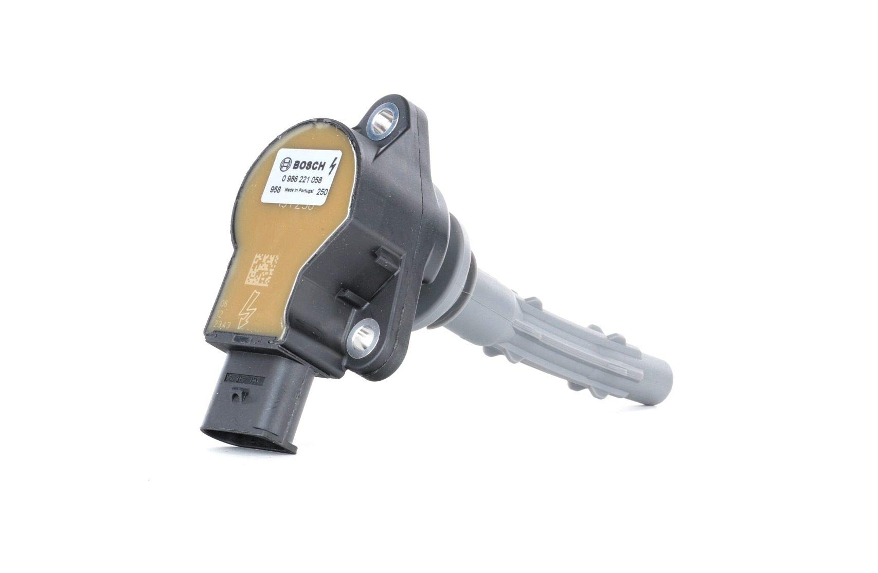 BOSCH 0986221058 Original Equipment Ignition Coil - Compatible with Select Mercedes-Benz C, CL, CLK, CLS, E, G, GL, GLK, ML, R, S, SL, SLK (230, 250, 280, 300, 350, 400, 450, 550) - Single