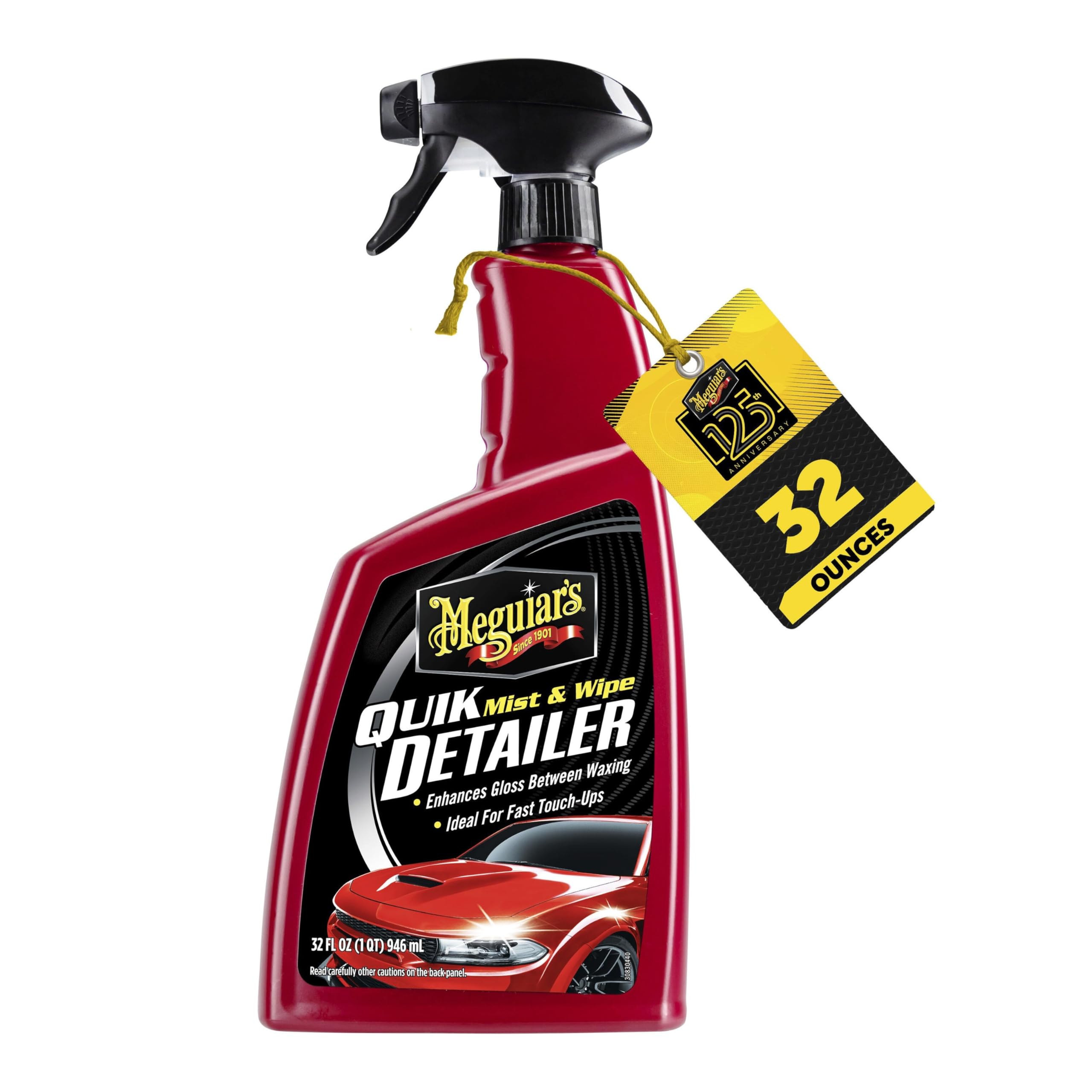Meguiar's Quik Detailer, Mist & Wipe Car Detailing Spray, Clear Light Contaminants and Boost Shine with a Quick Detailer Spray that Keeps Paint and Wax Looking Like New, 32 oz