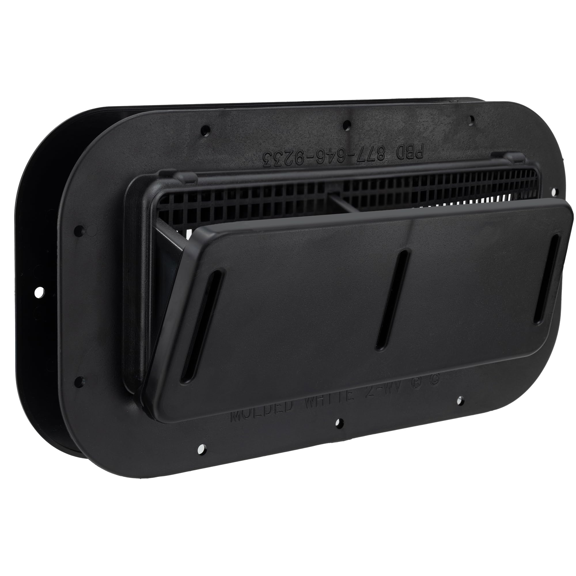 RecPro Trailer Two Way Plastic Vent | Trim Ring | Built-in Screen | 3 Adjustable Heights (1 Pack, Black)