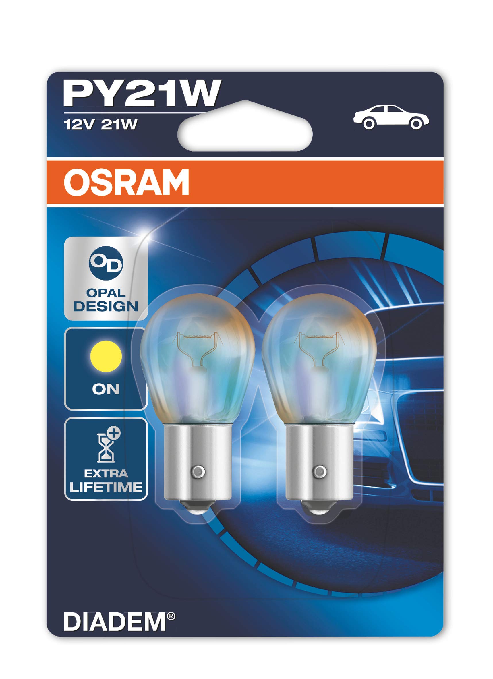 OSRAM - Diadem PY21W Pair of Vehicle Light Bulbs