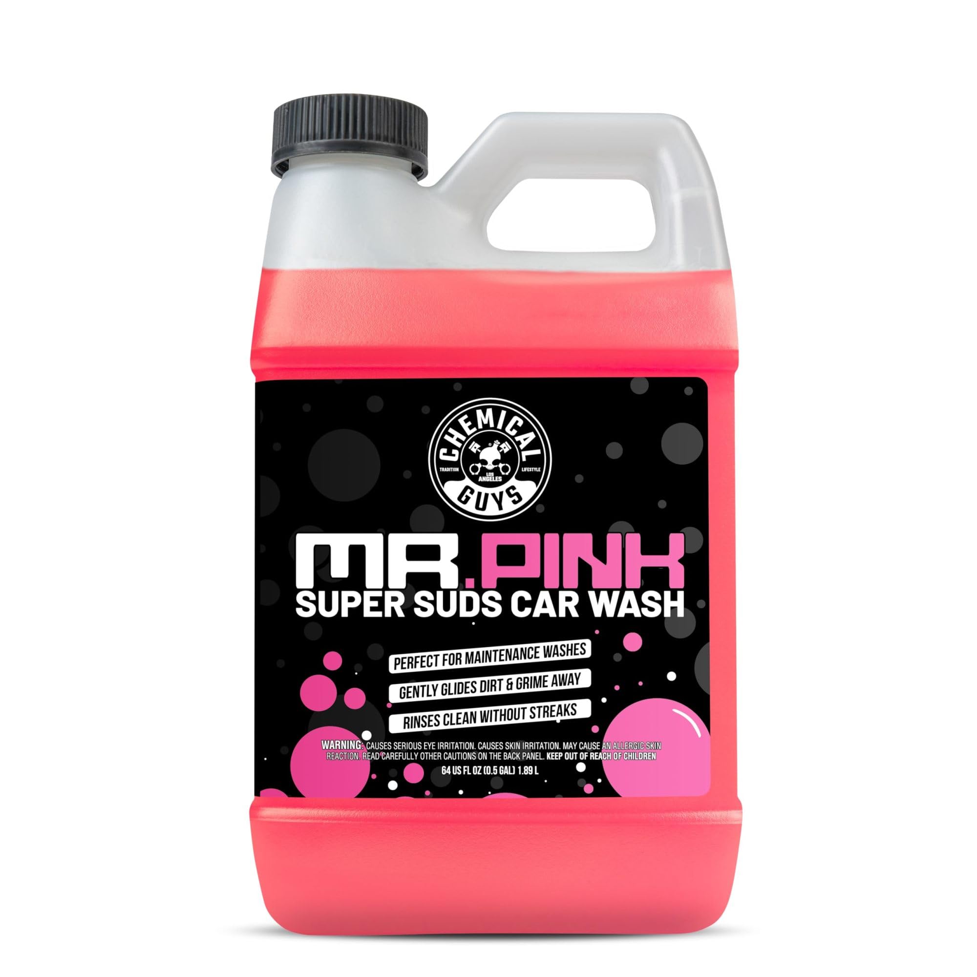 Chemical Guys Mr. Pink Car Wash Soap - 64 oz Super Suds Foaming Car Wash Soap for Cannon, Blaster, or Bucket Washing - pH Balanced, Safe on Wax, Sealant, Ceramic, and Clear Coat Finishes