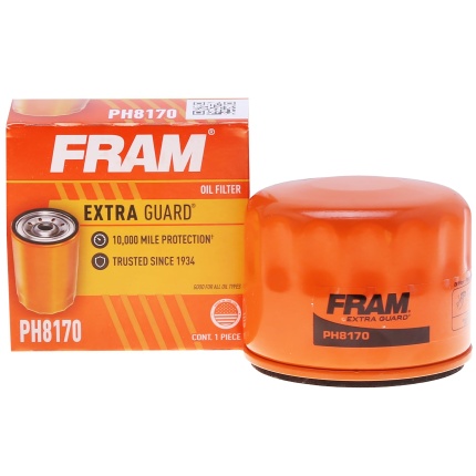 FRAM Extra Guard PH8170 10K Mile Change Automotive Replacement Interval Spin-On Engine Oil Filter for Select Vehicle Model Years, Vehicle Engine Protection Oil Filter for Everyday Drivers