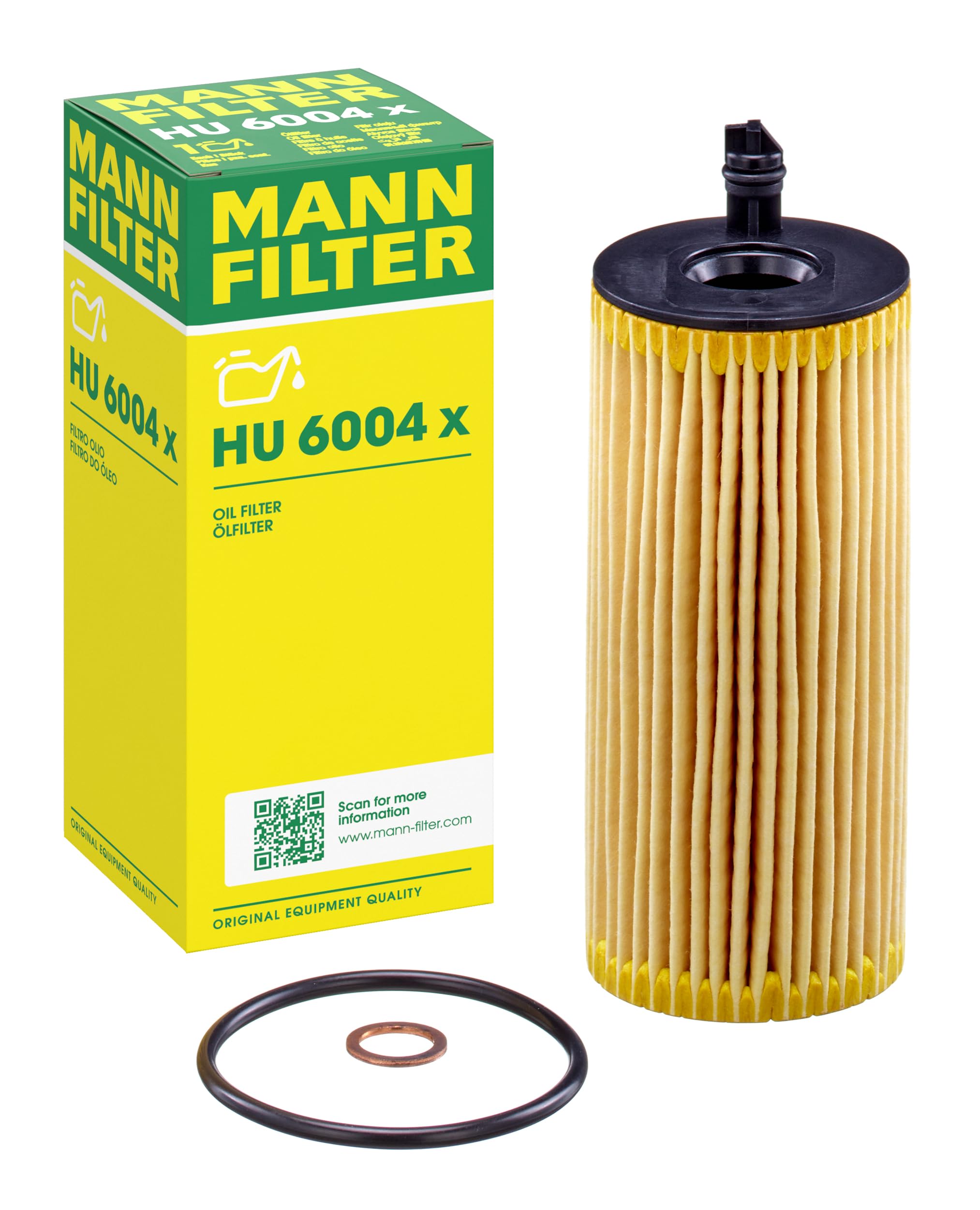 Mann Filter HU 6004 x Cartridge Oil Filter Replacement Compatible With BMW 328d (2014-2018), 328d xDrive (2014-2017), 535d (2014-2016), 535d xDrive (2014-2016), X3 xDrive28d (2016-2017)