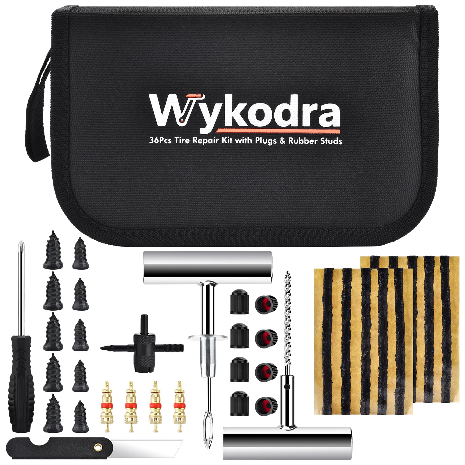 Tire Repair Kit with Tire Plug & Rubber Nail Solutions, Tire Screw Plug Kit with Screwdriver, Professional Heavy Duty Emergency Flat Tire Repair for Car, Truck, Motorcycle, Tractor, Mower, Wheelbarrow